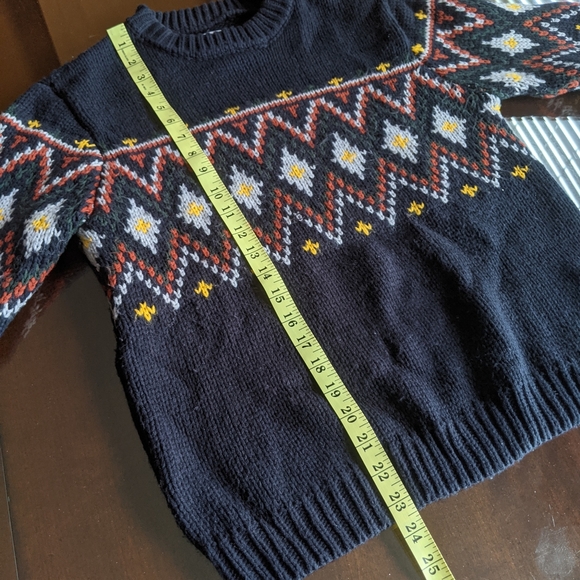 Zara Navy Icelandic style sweater US S - Picture 4 of 12